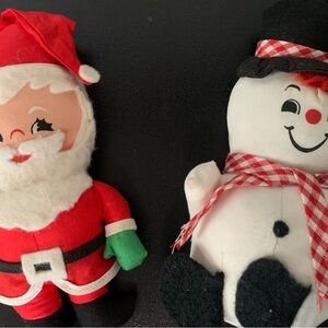Santa and Snowman Plush Toys
